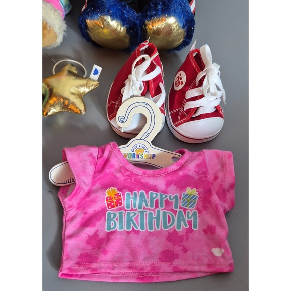 Build A Bear Workshop 13 Piece Lot 2 Bears plus Backpack and Clothes - Picture 4 of 5